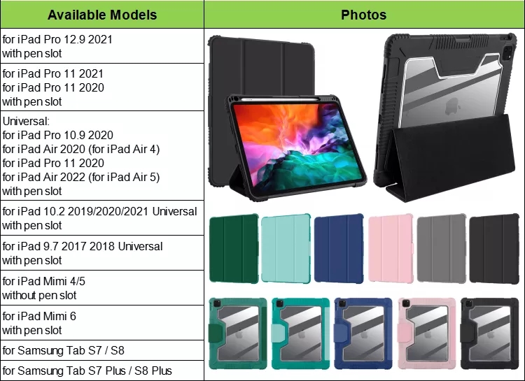 Foldable Flip Leather Case Armor Bumper Shockproof Case for iPad 